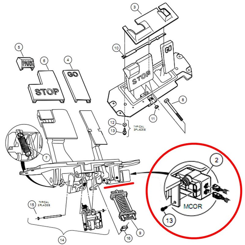MOSNAI Golf Cart MCOR for Club Car DS & Carryall Golf Carts 2001-2011 MCOR1 Throttle Potentiometer MCOR Accelerator Replace OEM# 1021011-01 - Image 2